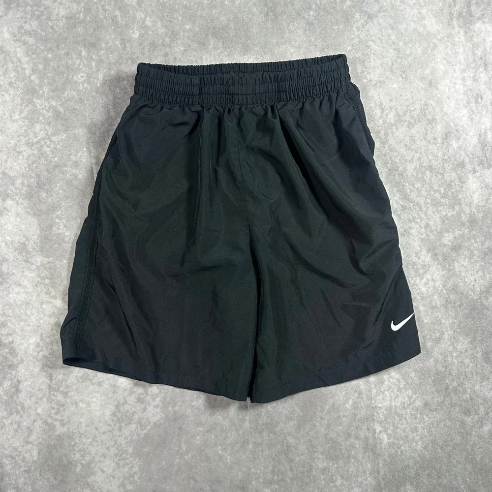 Nike Girls Dri-FIT Black Athletic Shorts Kids Large L Elastic Waist Running Gym